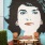table and wicker chairs in front of building mural