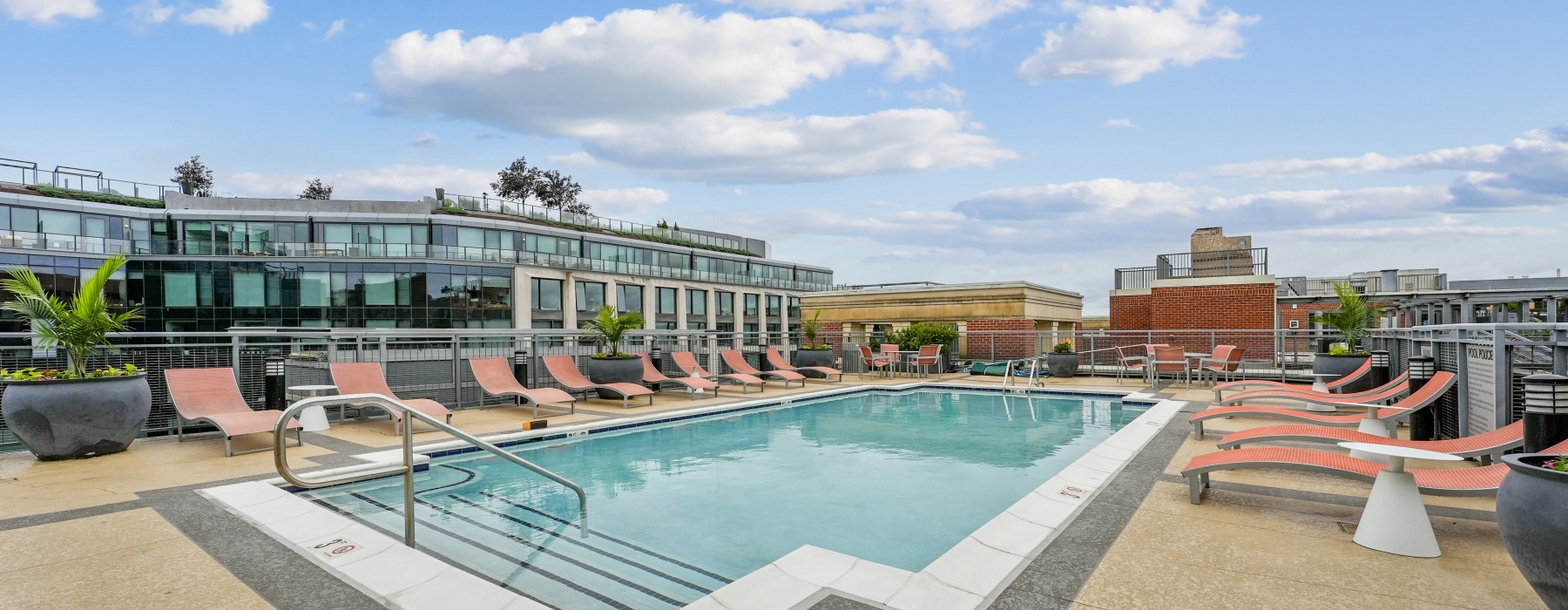oudoor swimming pool on rooftop terrace